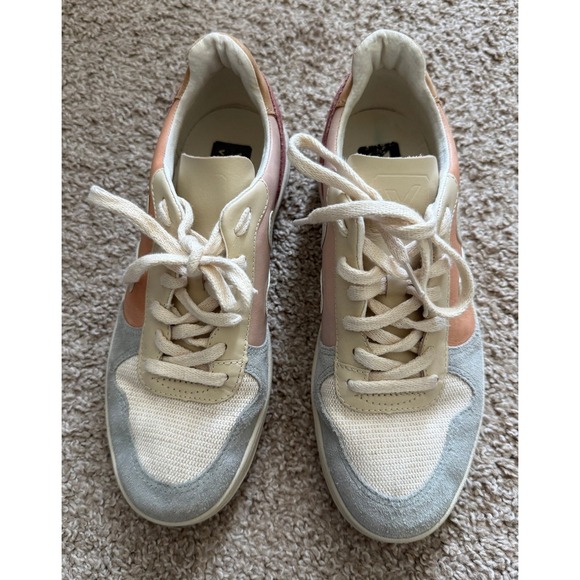 Veja Shoes - Veja V-10 Womens Sneakers Pink Peach Grey Multi Color Suede Leather Size 9